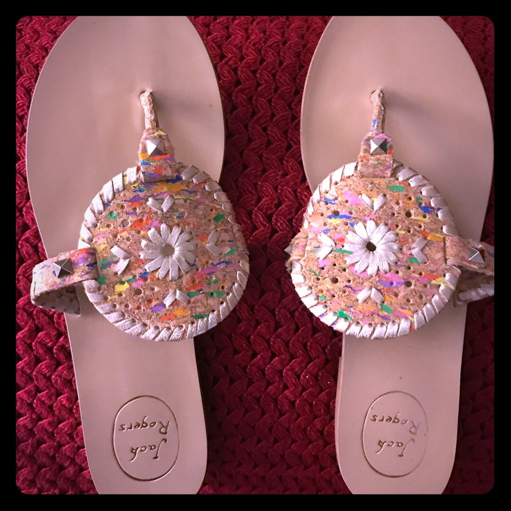 Jack Rogers Cork & Multicolored Georgica Sandals
